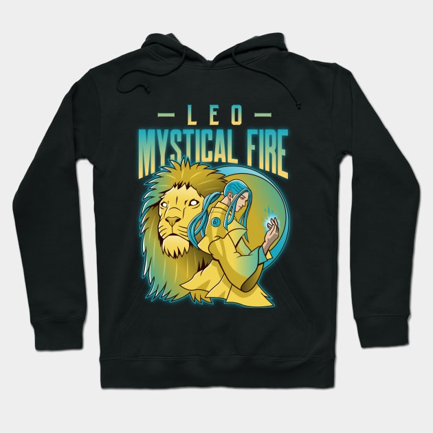 Leo Mystical Fire Hoodie by John Byrne